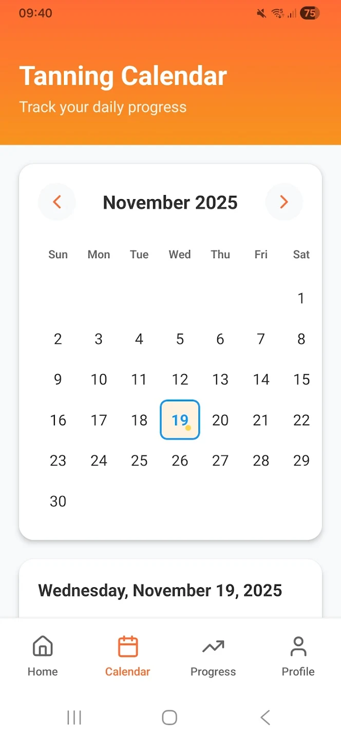 Sun Tan Tracker Screen 2
